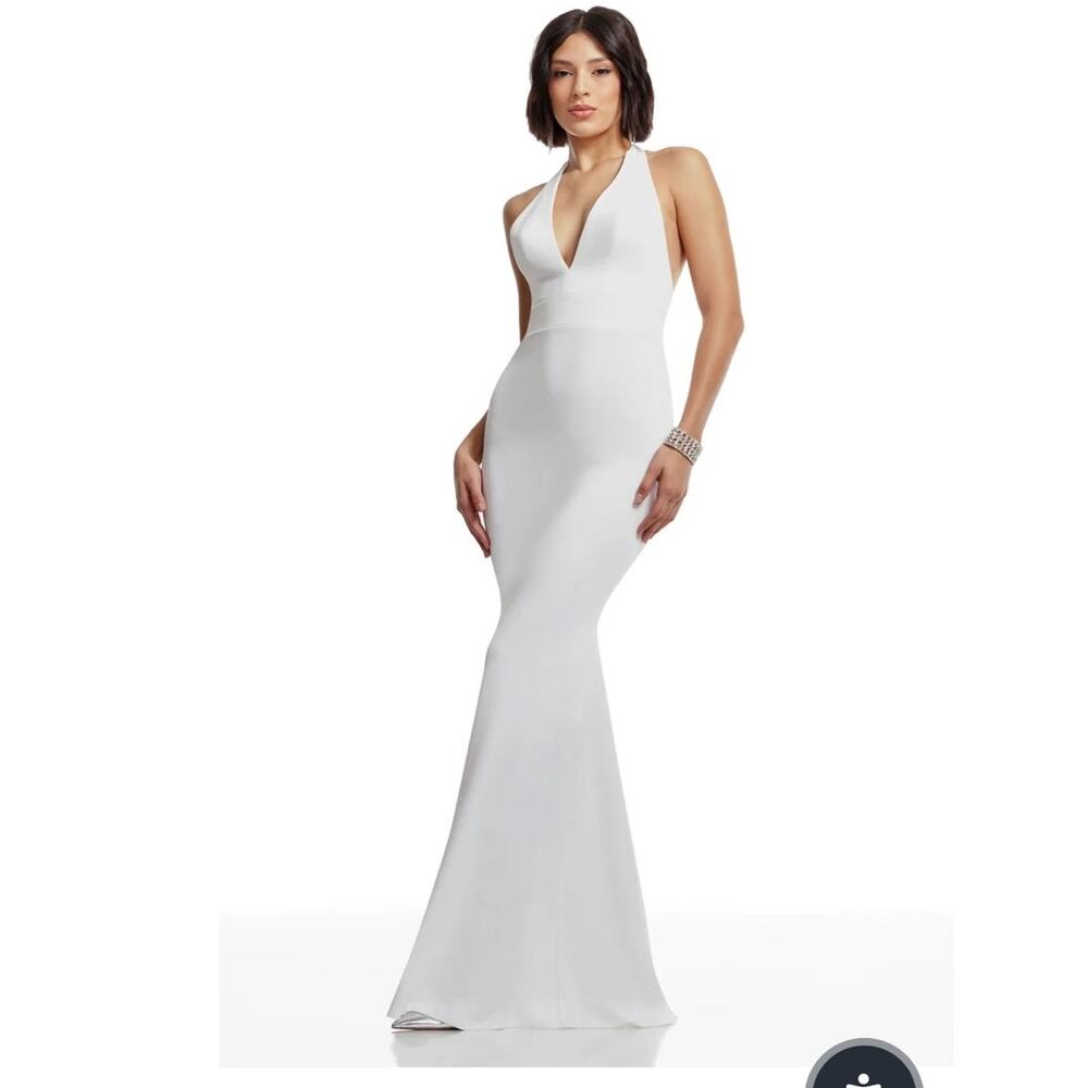 Dress the population Camden off white maxi bridal dress gown xl